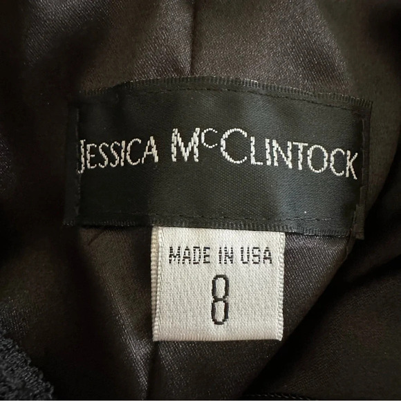 Vintage Jessica McClintock sz 8 One Shoulder Lace Cocktail Dress Ruched Stretch - Picture 10 of 16